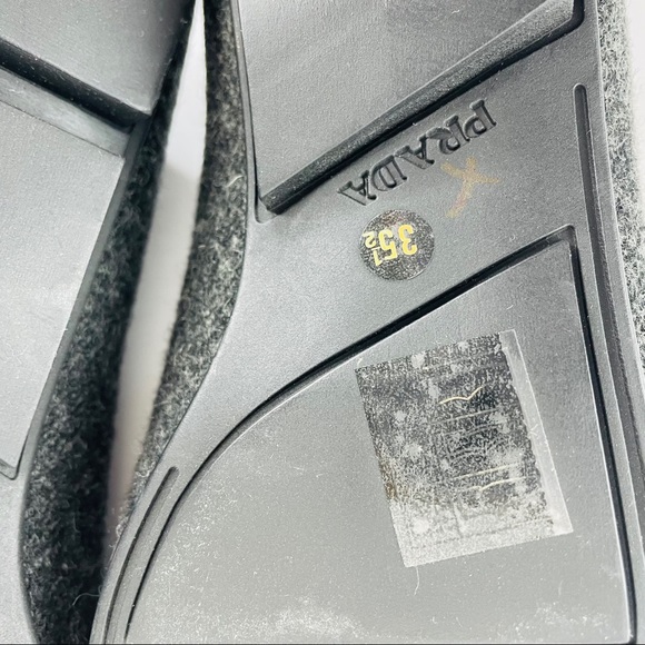 New Prada Loafers Wool Flats Gray Shoes US 5.5 - Picture 5 of 10